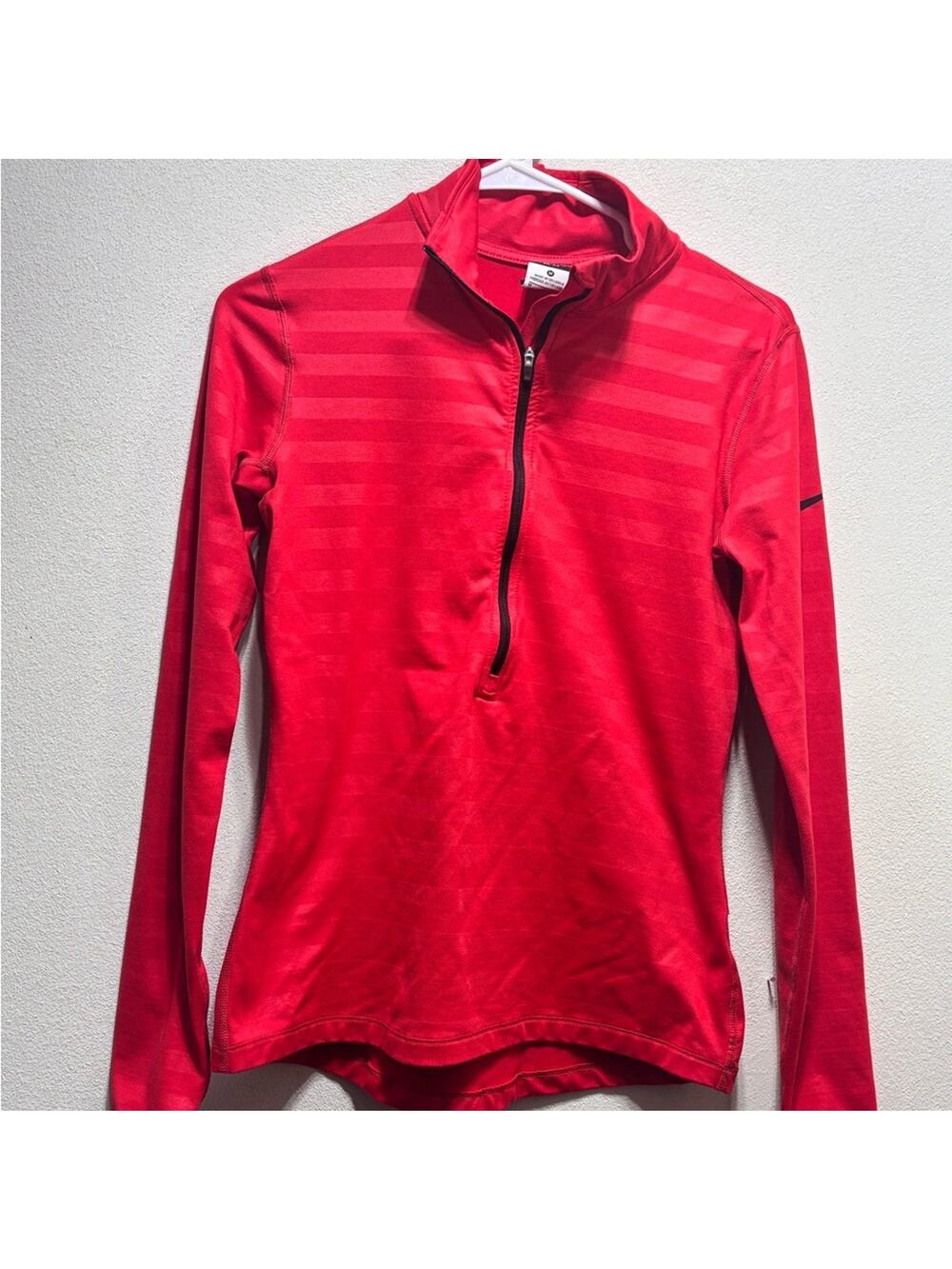 Nike Women's Red Long Sleeve Half-Zip Top